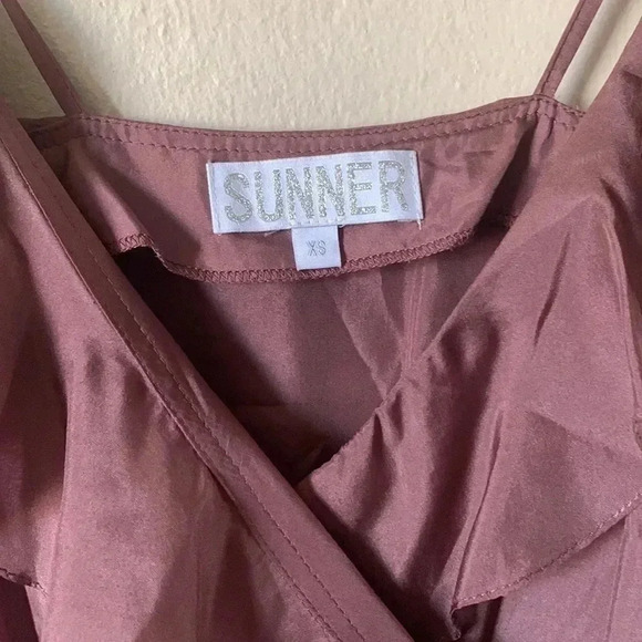 Sunner mauve silk ruffle dress Size XS - Picture 5 of 7